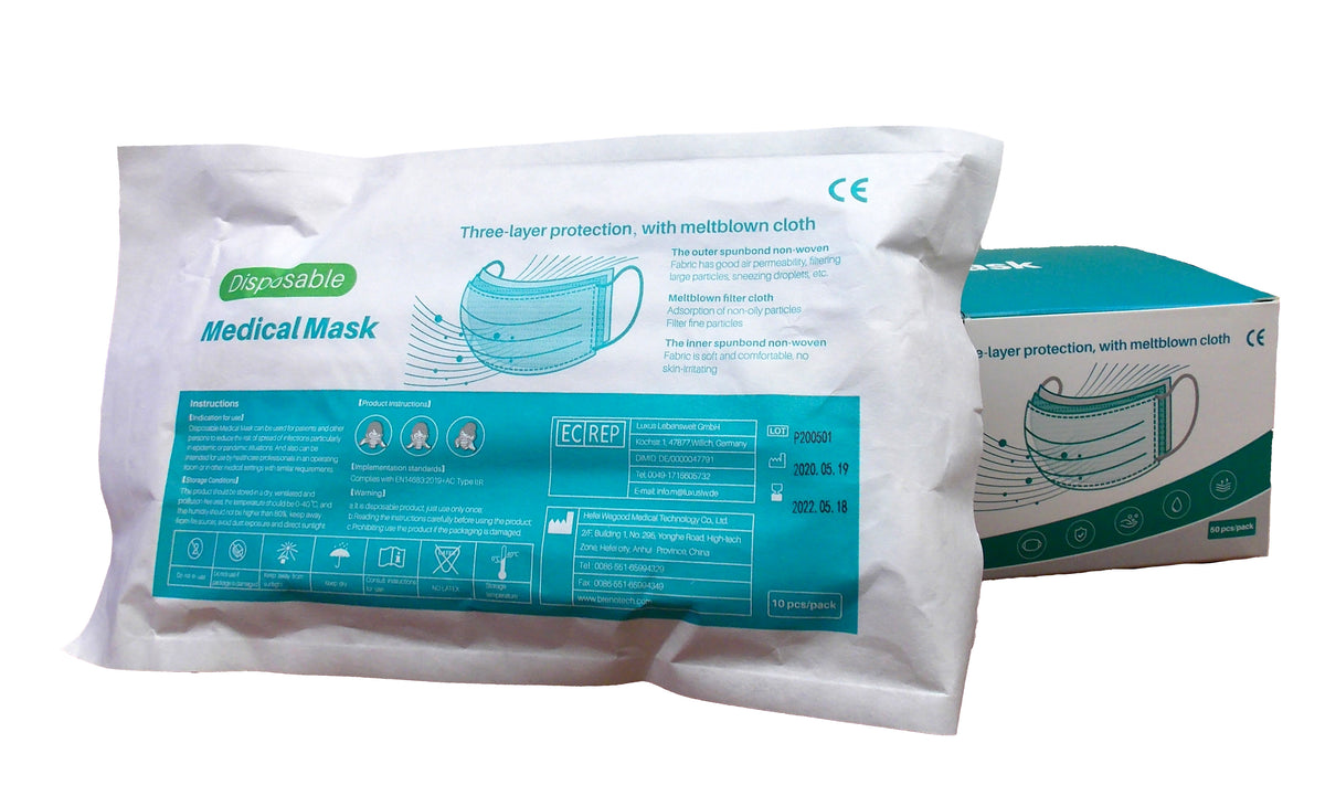 Blue Pleated Surgical Mask, Sterile Level 2 Red Rock Medical Supply